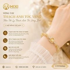 Vòng Tay TA Tóc Vàng 2A Mix Mặt Dây Bọc Bạc Hình Hồ Ly