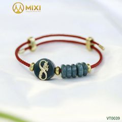 VT Dây Cáp Trăng Non Lam Ngọc Mix Ngũ Điếu Bọc Vàng 10k