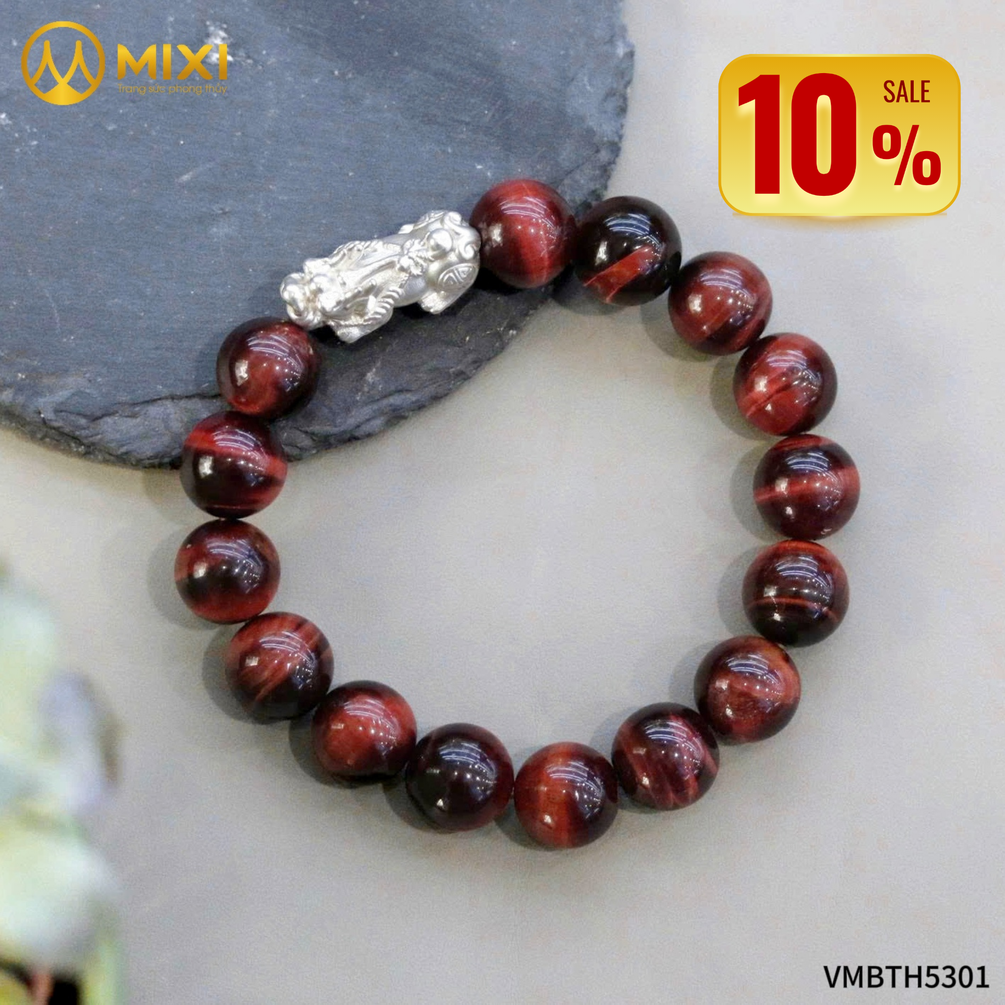 VT Mắt Hổ Đỏ_12 mix Charm Tỳ Hưu Bạc 999_22_BTH03