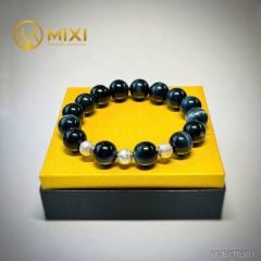 VT Mắt Hổ Xanh Đen 2A_12 mix Charm Bi Kim Tiền Bạc 925_8_BBKT01