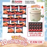  Mì Cay Sasin Thùng 10 gói + Nồi Điện Mini Ozhu (Chọn vị) 