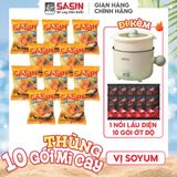  Mì Cay Sasin Thùng 10 gói + Nồi Điện Mini Ozhu (Chọn vị) 