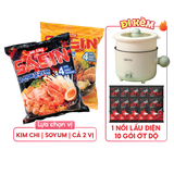  Mì Cay Sasin Thùng 10 gói + Nồi Điện Mini Ozhu (Chọn vị) 