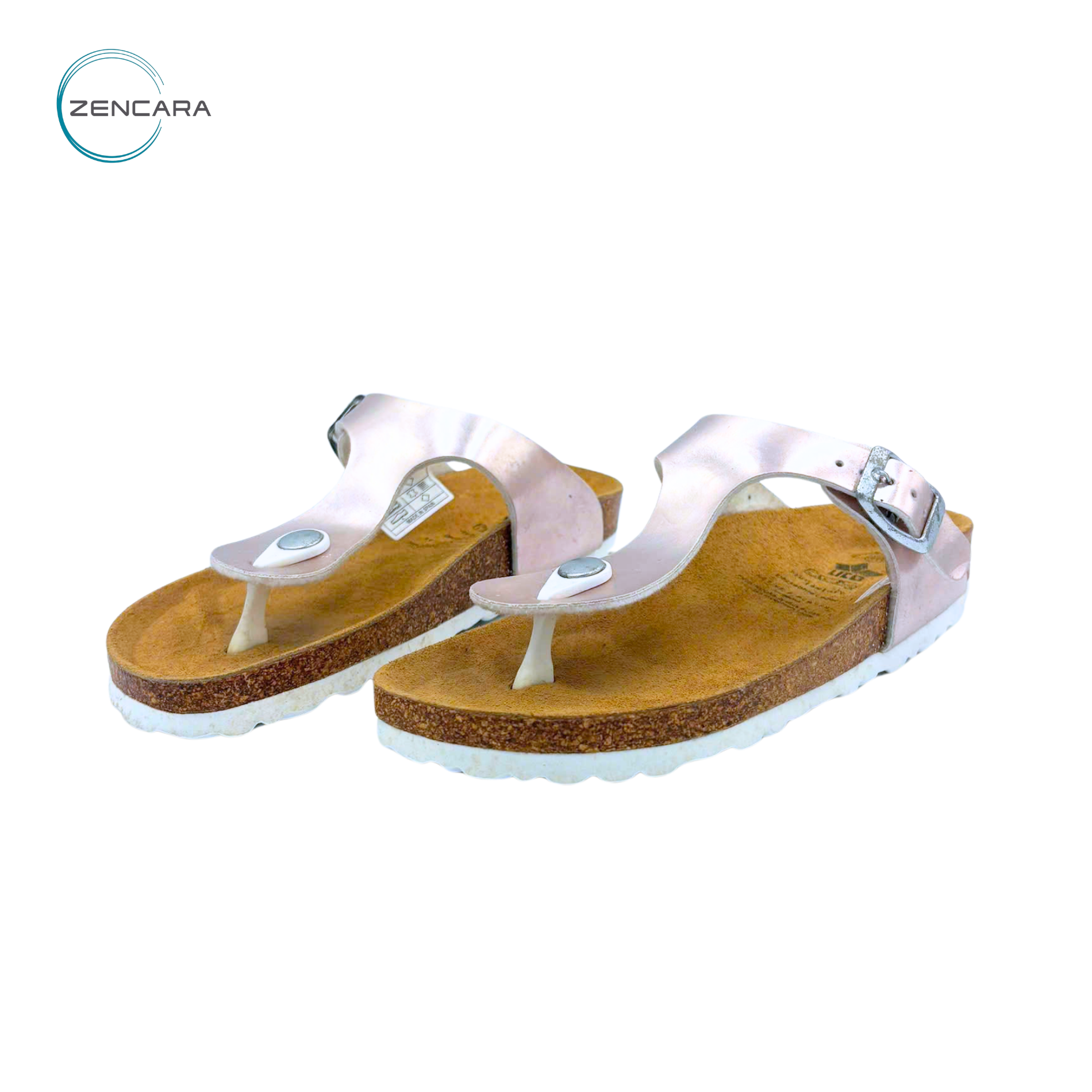  Dép Đế Cork Nữ Màu Trắng.Zencara 