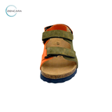  Sandal Sức Khỏe Đế Cork Trẻ Em Màu Xanh Cam.Zencara 