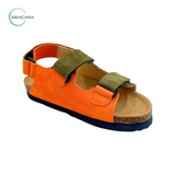  Sandal Sức Khỏe Đế Cork Trẻ Em Màu Xanh Cam.Zencara 