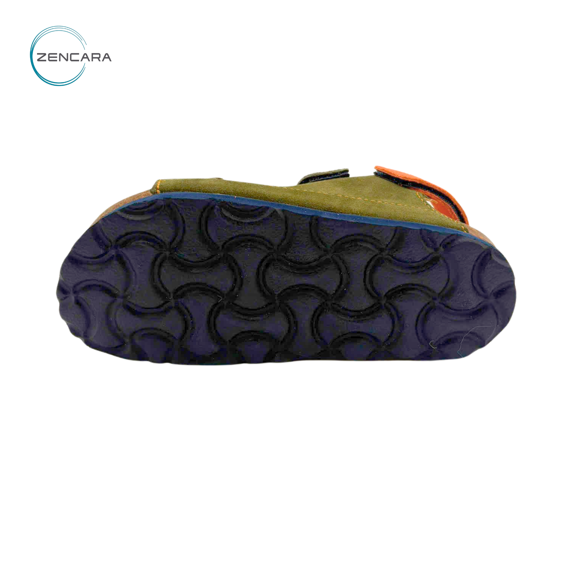  Sandal Sức Khỏe Đế Cork Trẻ Em Màu Xanh Cam.Zencara 