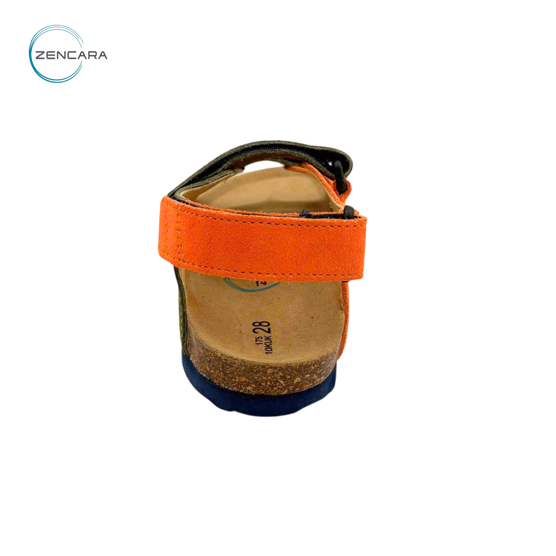  Sandal Sức Khỏe Đế Cork Trẻ Em Màu Xanh Cam.Zencara 
