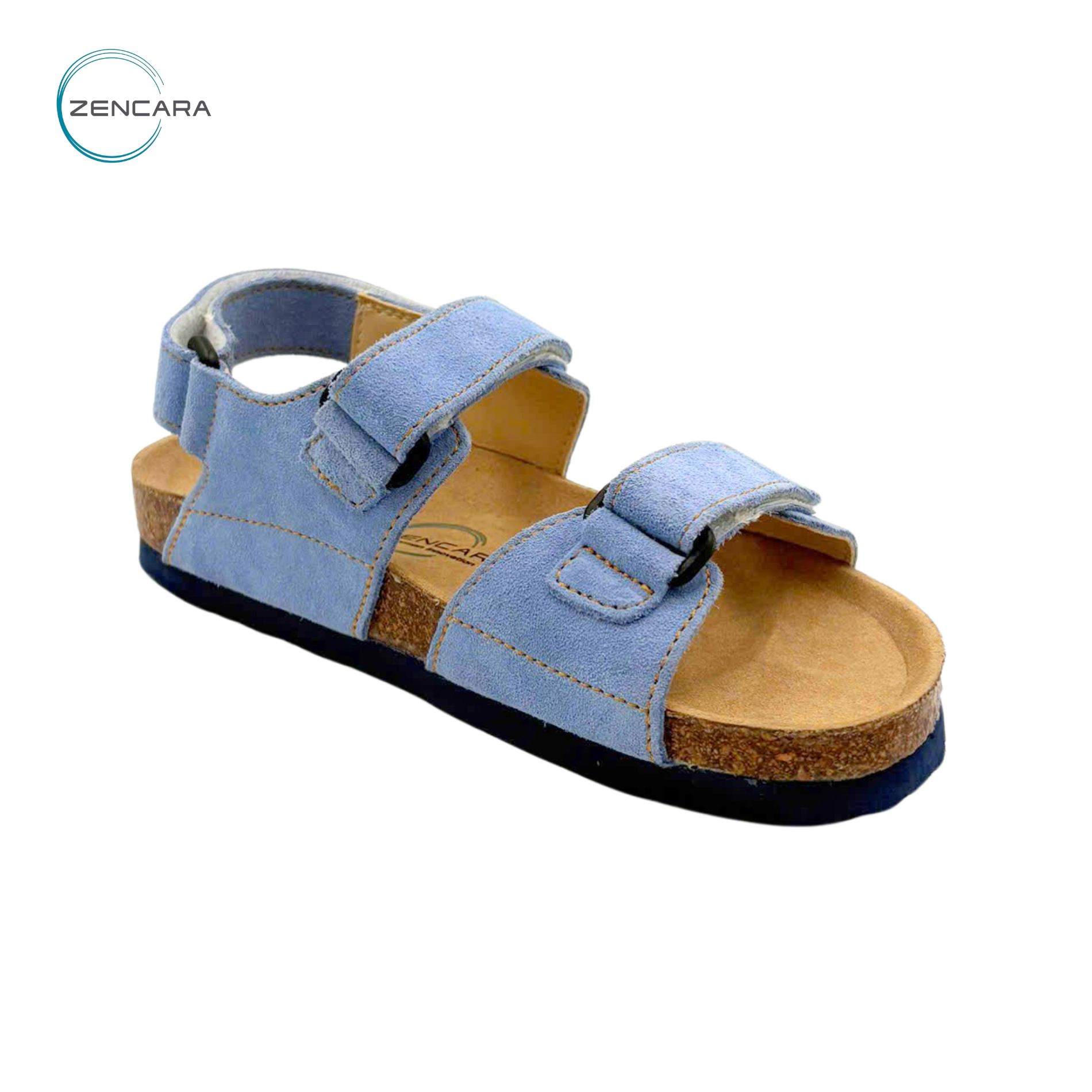  Sandal Sức Khỏe Đế Cork Trẻ Em Màu Xanh.Zencara 