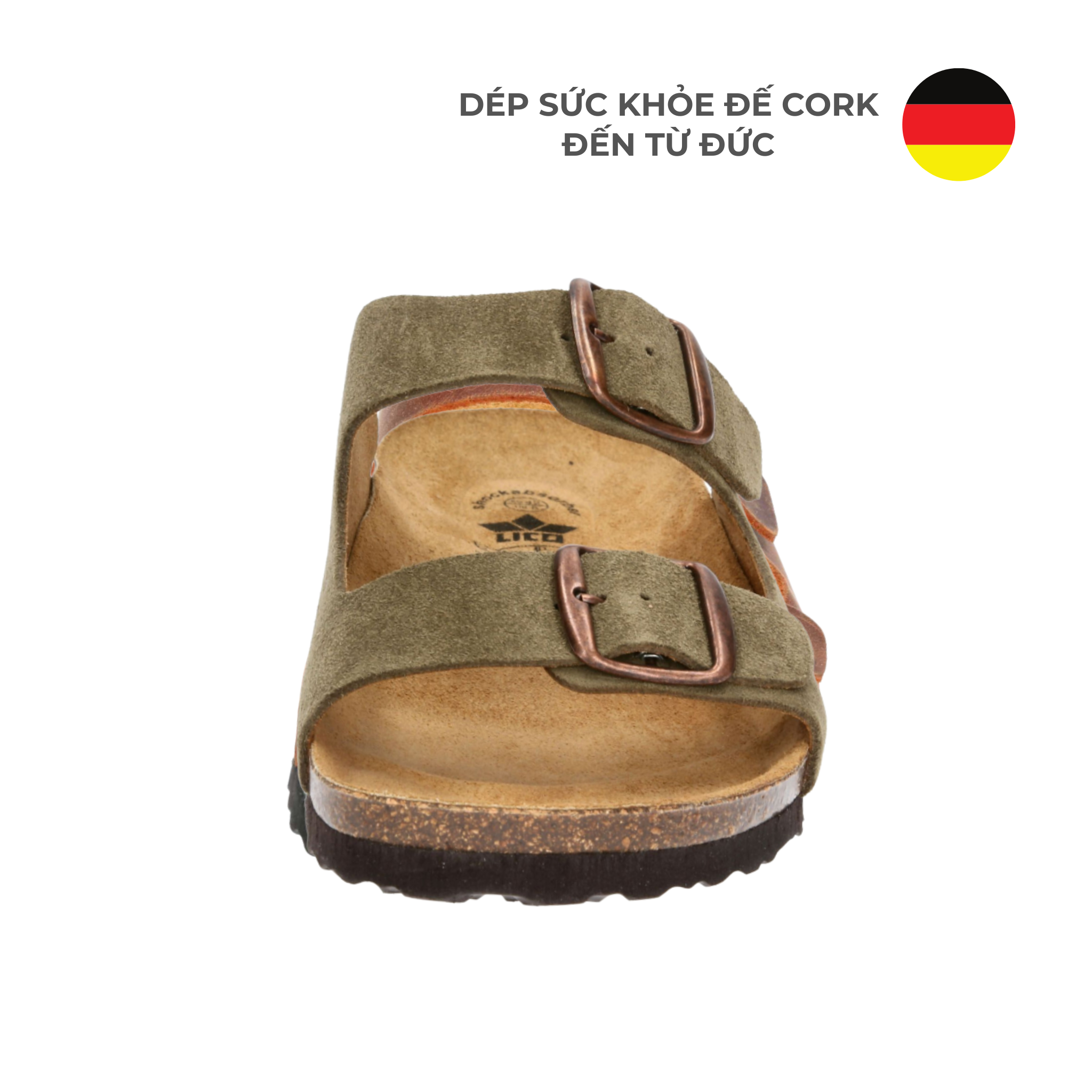  Dép Sức Khỏe Đế Cork Nam/Nữ - Alvaro Olive 