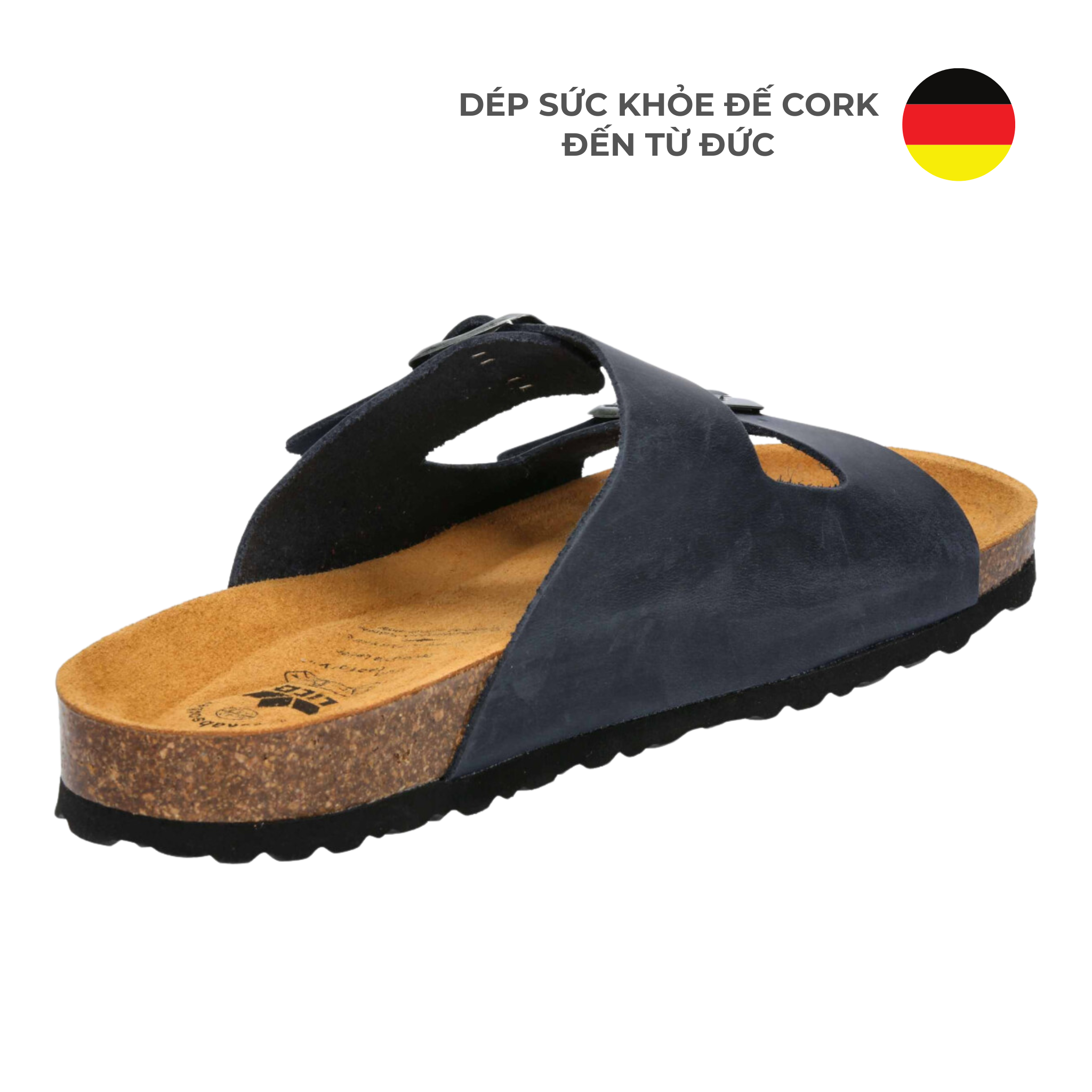  Dép Sức Khỏe Đế Cork Nam/Nữ - Alvaro Navy 