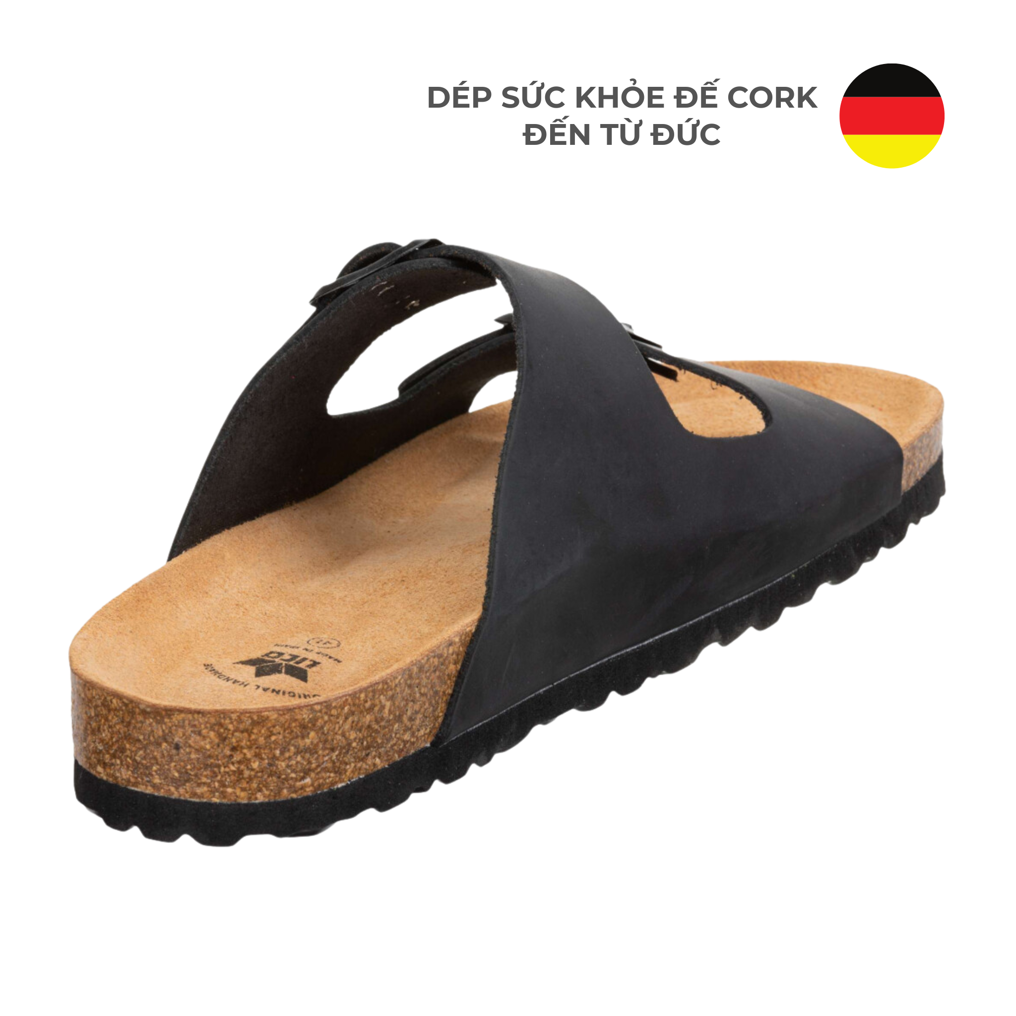  Dép Sức Khỏe Đế Cork Nam/Nữ - Alvaro Black 