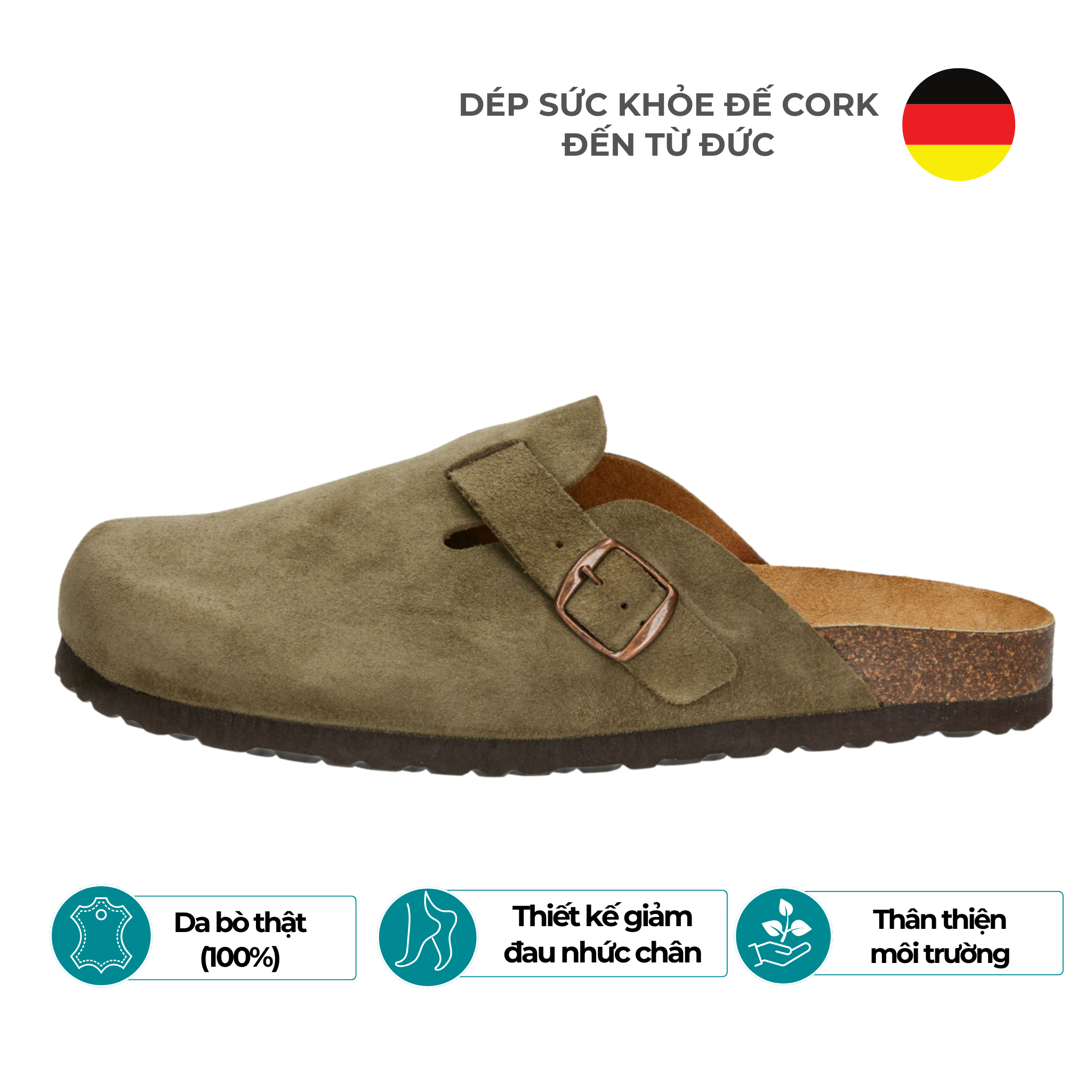  Dép Sức Khỏe Đế Cork Nam/Nữ - Pedro Olive 