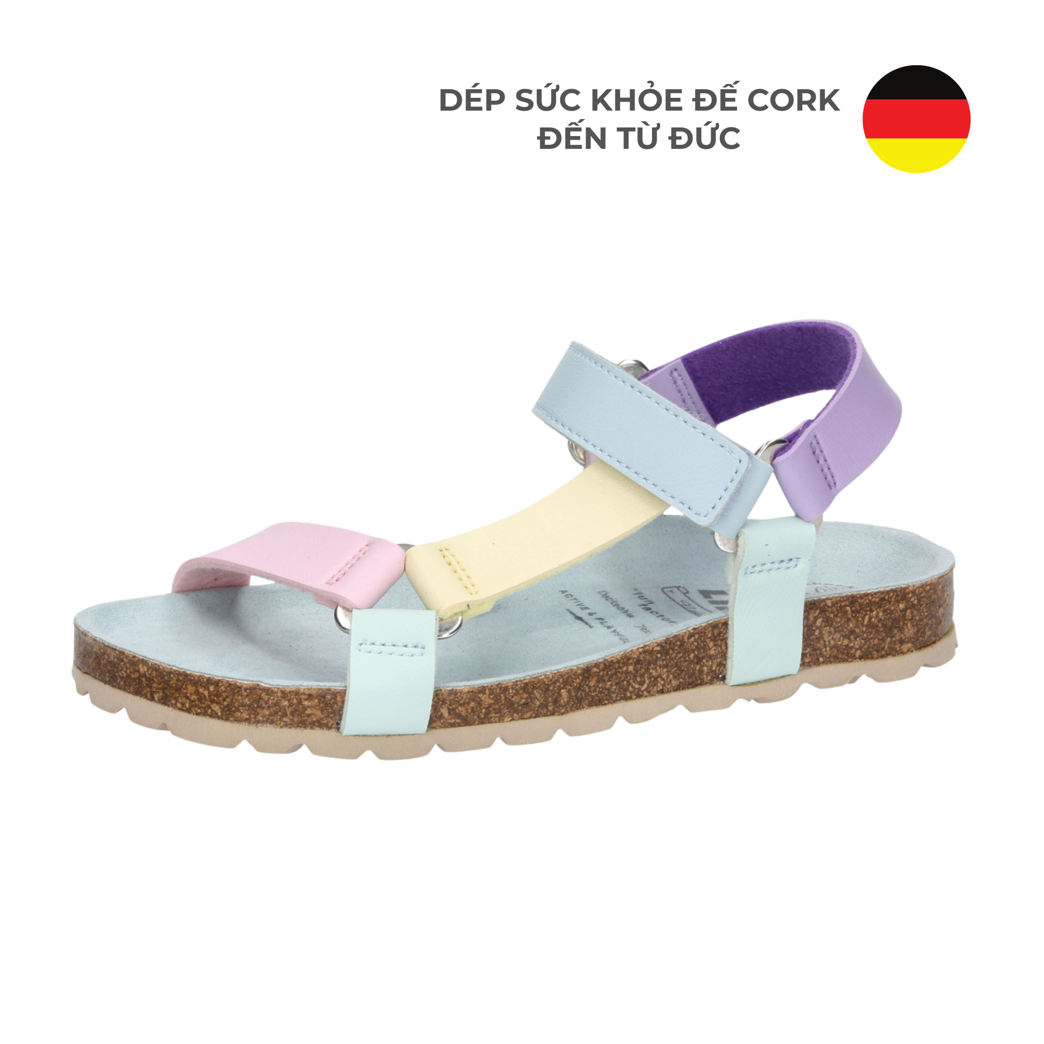  Sandal Đế Cork Bé Gái - Multi Colour 