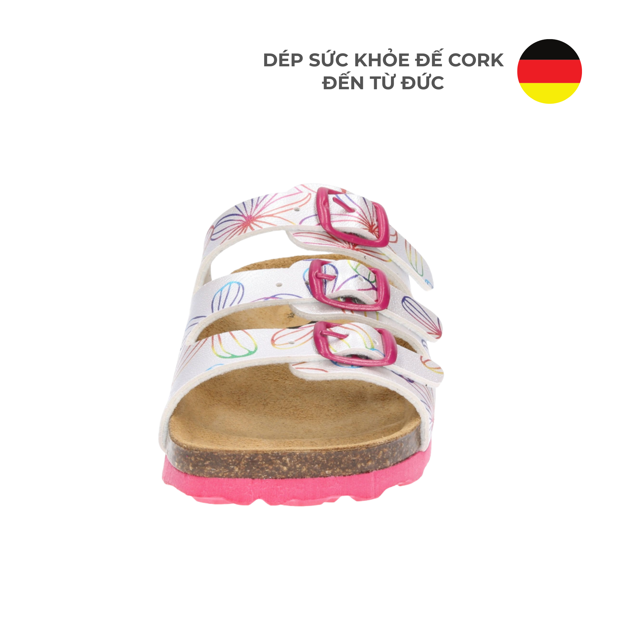  Dép Đế Cork Bé Gái - Bioline Star Weiss/Bunt 