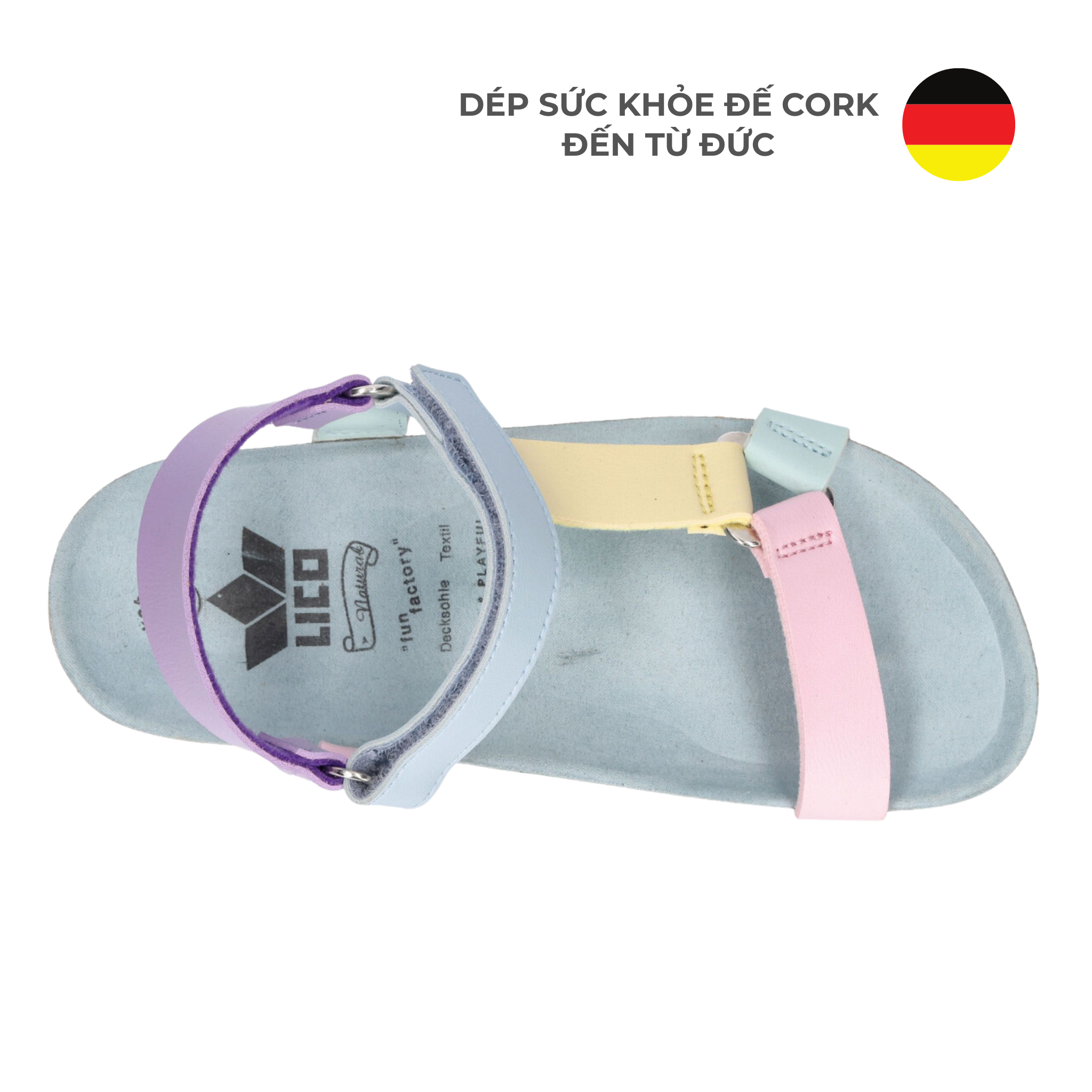  Sandal Đế Cork Bé Gái - Multi Colour 