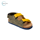  Sandal Sức Khỏe Đế Cork Trẻ Em Màu Vàng Xanh Zencara 