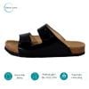  Sandal đế Cork Nữ (Đen bóng), hỗ trợ nâng vòm và phòng chống bàn chân bẹt 