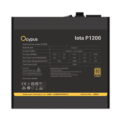 Nguồn máy tính Ocypus Iota P1200 (1200W, 80 Plus Gold, Fully Modular, ATX3.1 PCIE5.1, Full Japan Capacitor)