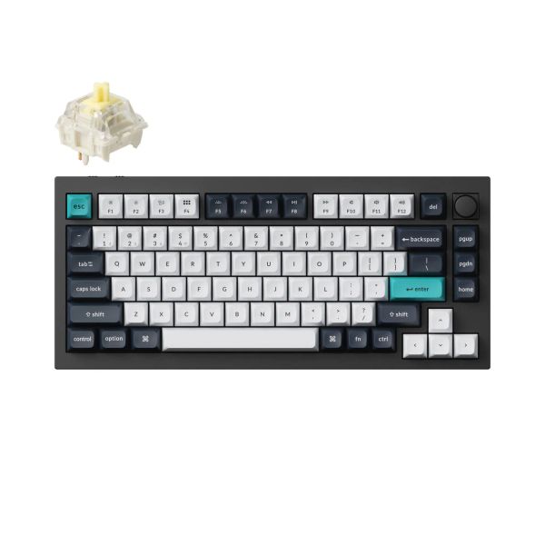 Bàn phím cơ không dây Keychron Q1 Max (Carbon Black, Gateron Jupiter Banana Switch)