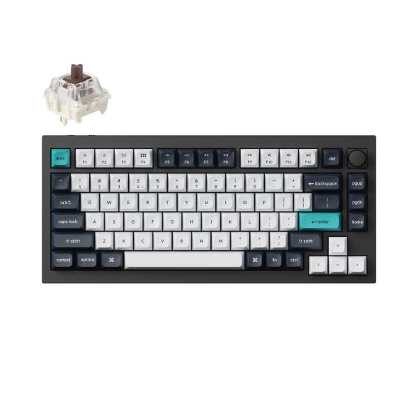 Bàn phím cơ không dây Keychron Q1 Max (Carbon Black, Gateron Jupiter Brown Switch)