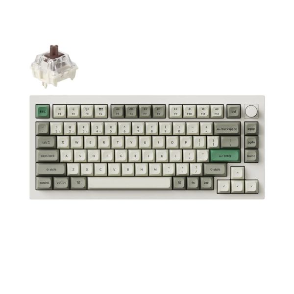 Bàn phím cơ không dây Keychron Q1 Max (Shell White, Gateron Jupiter Brown Switch)