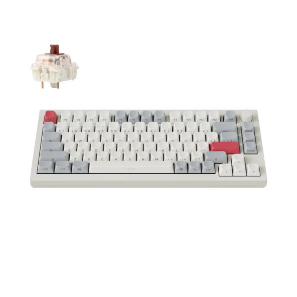 Bàn phím cơ không dây Keychron Q1 Max (Side-Printed Keycaps, Shell White, Gateron Jupiter Brown Switch)