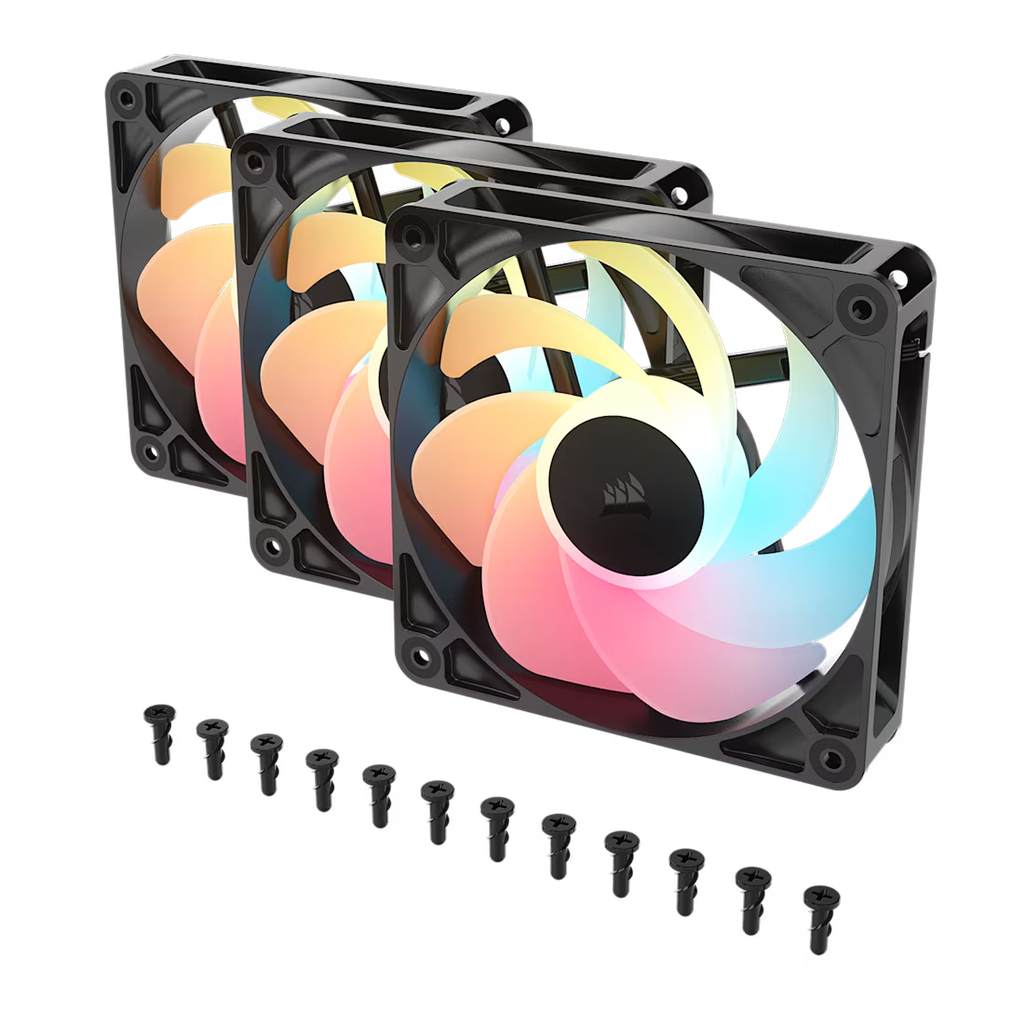 Bộ 3 Quạt tản nhiệt Corsair RS120-R ARGB 120mm PWM Reverse