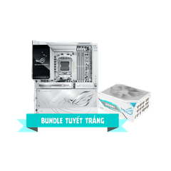 Combo Mainboard + Nguồn: ASUS ROG CROSSHAIR X870E GLACIAL & ROG THOR 1200W Platinum III White Edition