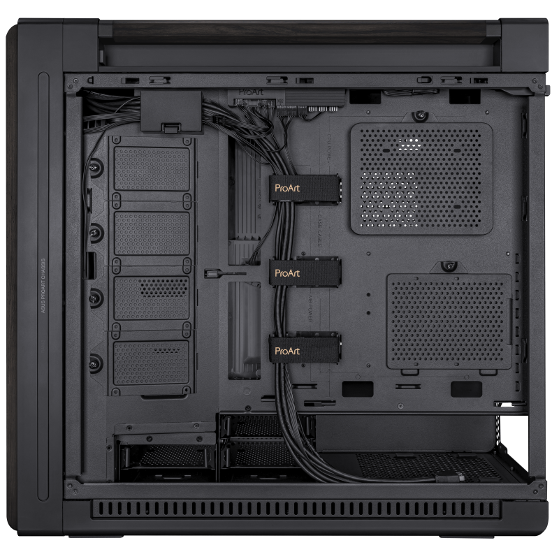 CASE ASUS ProArt PA602 Wood Edition - Tempered Glass Panel Mid-Tower EATX Hỗ trợ tản nhiệt 420mm, VGA 440mm