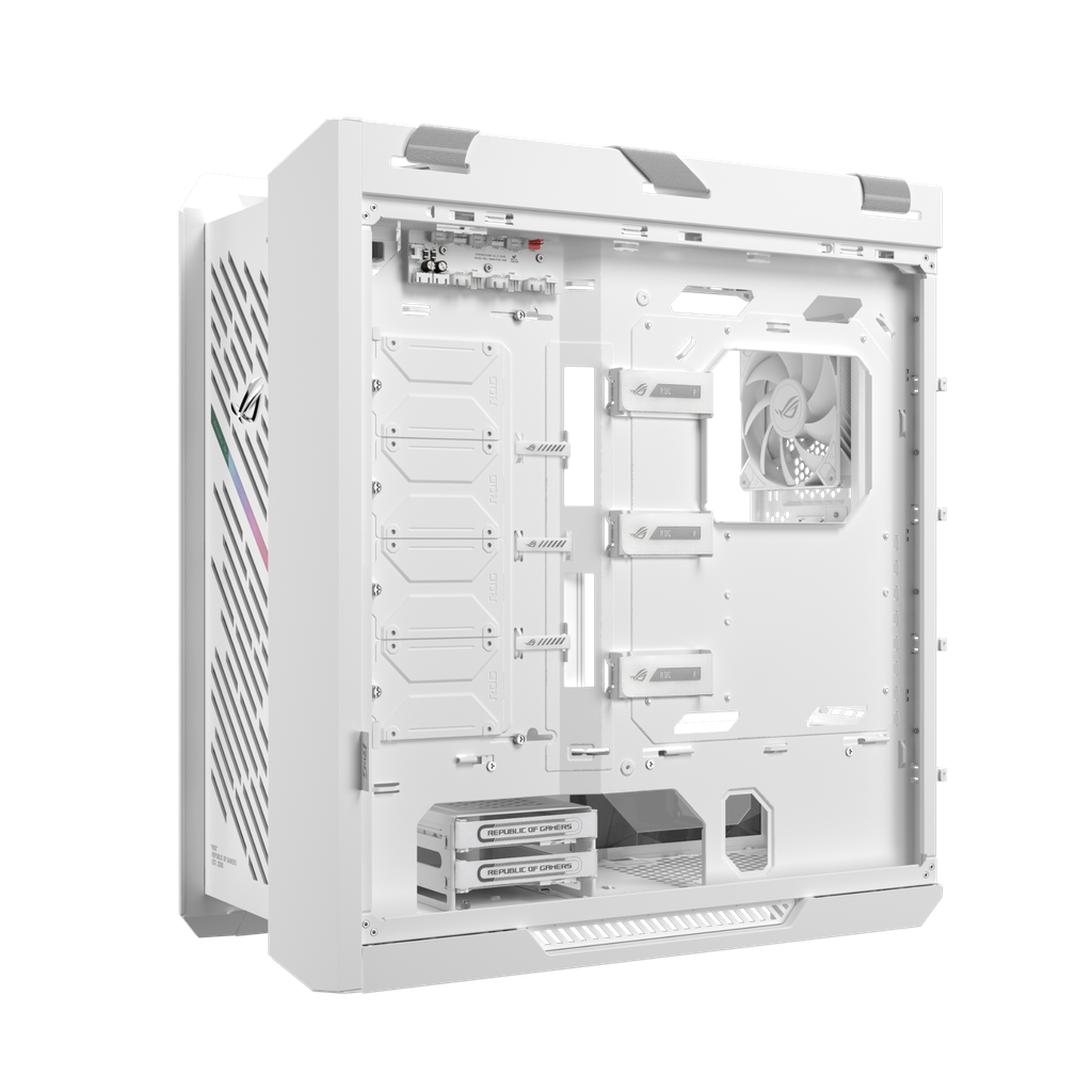 Case ASUS ROG Strix Helios II GX601S WHITE EATX - Mid Tower, 3 Mặt Kính Cường Lực, Khung Nhôm, Hỗ trợ Radiator 420mm