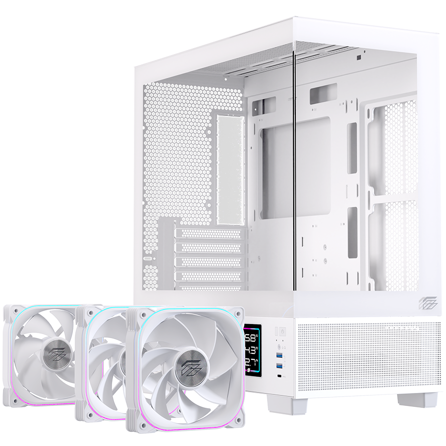 Case Einarex SM501D RGB (M-ATX, sẵn 3 Fan RGB)