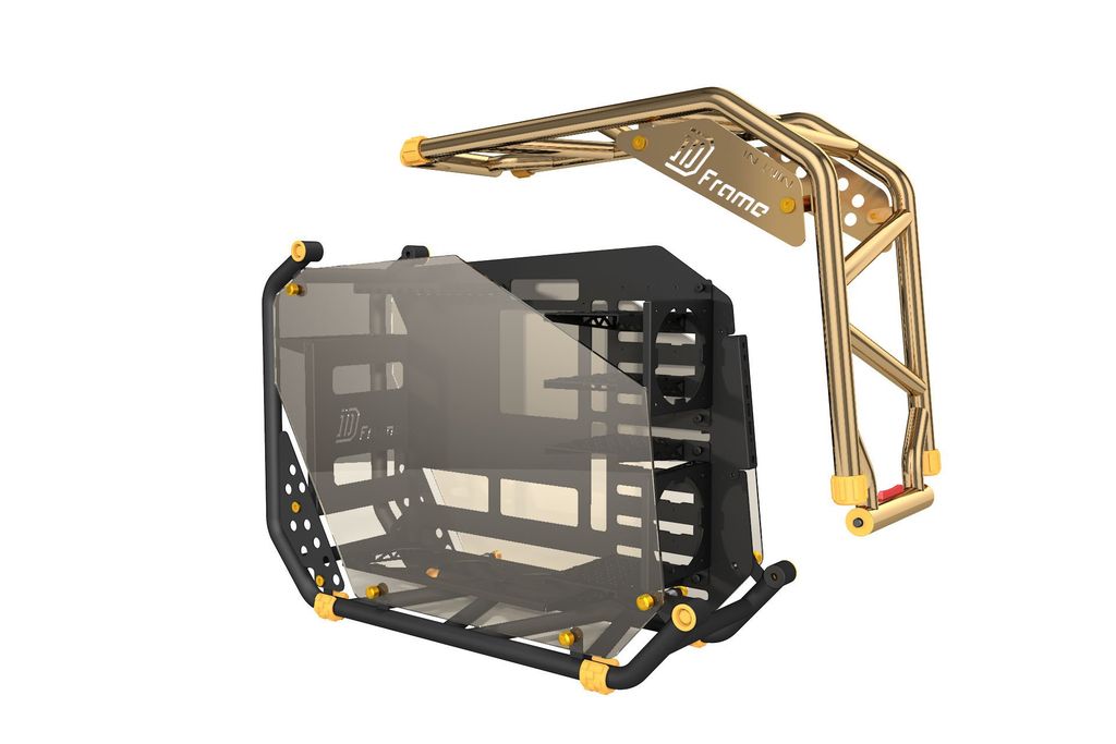 Vỏ Case Máy Tính InWin D-Frame 2.0 - Open-Air Chassis Full Nhôm Kính (Kèm Nguồn 1065W)