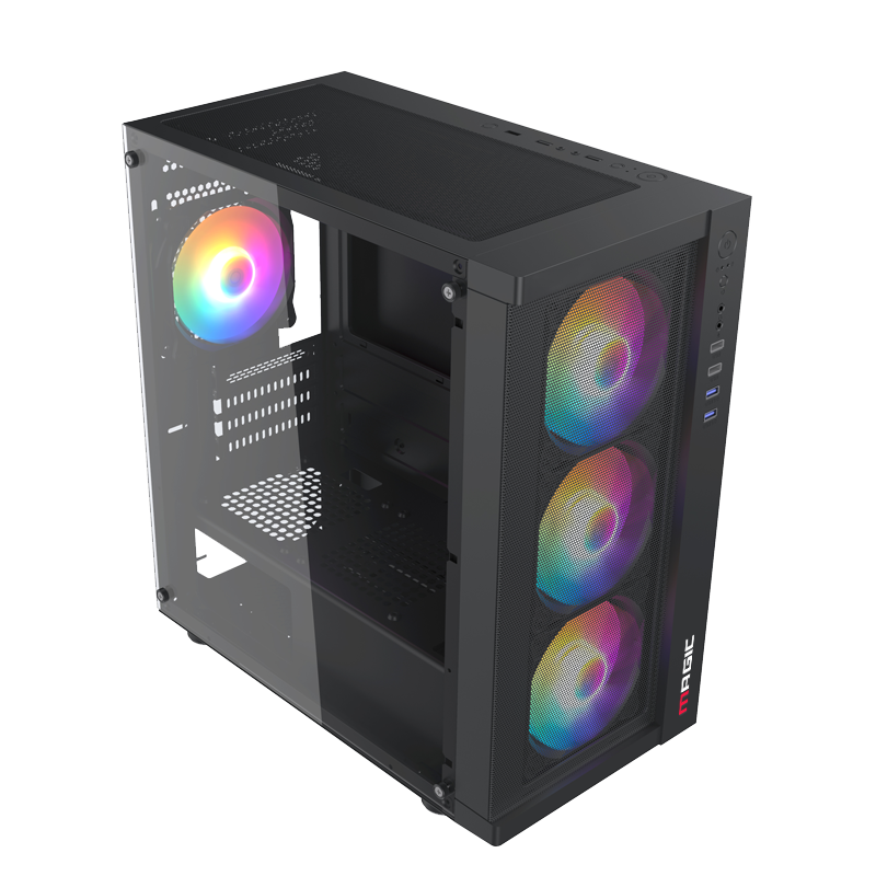 Case Magic GM-01 MESH (M-ATX, sẵn 4 fan)