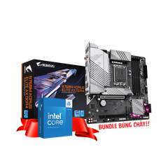 Combo CPU & Mainboard Gaming Bùng Cháy: Intel Core i5-14600K & GIGABYTE B760M AORUS ELITE AX (DDR4, WIFI 6E, Sẵn sàng Ép Xung)