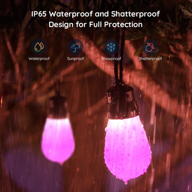 Đèn Govee RGBW 96ft Bluetooth & Wi-Fi Outdoor String Lights