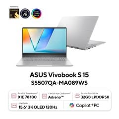 Laptop AI ASUS Vivobook S 15 S5507QA-MA089WS | Snapdragon X1E | 32GB | 1TB