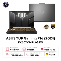 Laptop AI ASUS TUF Gaming F16 FX607VJ-RL034W - Intel Core 5 210H | RTX 3050 6GB | 16 inch FHD 144Hz | 16GB | 512GB