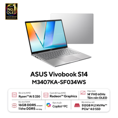 Laptop AI ASUS Vivobook S14 M3407KA-SF034WS | AMD Ryzen AI 5 330 | 16GB | 512GB