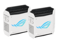 Router Mesh ASUS ROG Rapture GT6 White (Bộ 2 chiếc) - WiFi 6 Tri-Band, 9 ăng-ten, LAN 2.5G, CPU 1.7GHz, Tăng tốc Game 3 cấp độ