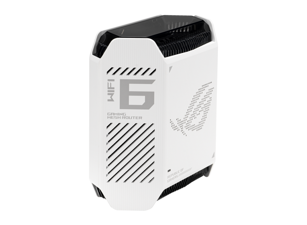 Router Mesh ASUS ROG Rapture GT6 White (Bộ 2 chiếc) - WiFi 6 Tri-Band, 9 ăng-ten, LAN 2.5G, CPU 1.7GHz, Tăng tốc Game 3 cấp độ