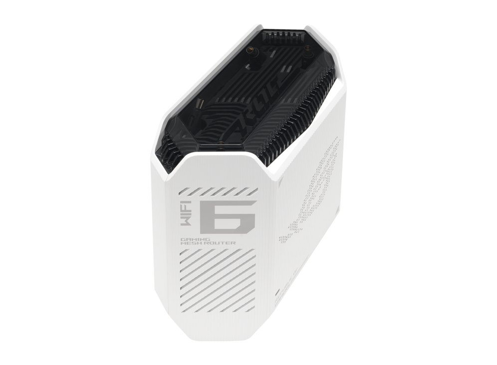 Router Mesh ASUS ROG Rapture GT6 White (Bộ 2 chiếc) - WiFi 6 Tri-Band, 9 ăng-ten, LAN 2.5G, CPU 1.7GHz, Tăng tốc Game 3 cấp độ