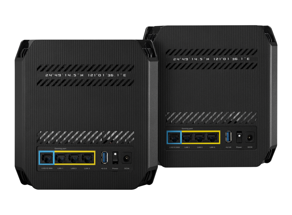 Router Mesh ASUS ROG Rapture GT6 Black (Bộ 2 chiếc) - WiFi 6 Tri-Band, 9 ăng-ten, LAN 2.5G, CPU 1.7GHz, Tăng tốc Game 3 cấp độ