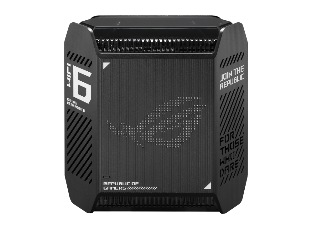 Router Mesh ASUS ROG Rapture GT6 Black (Bộ 2 chiếc) - WiFi 6 Tri-Band, 9 ăng-ten, LAN 2.5G, CPU 1.7GHz, Tăng tốc Game 3 cấp độ