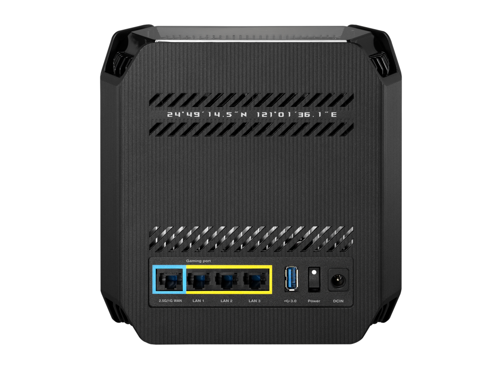 Router Mesh ASUS ROG Rapture GT6 Black (Bộ 2 chiếc) - WiFi 6 Tri-Band, 9 ăng-ten, LAN 2.5G, CPU 1.7GHz, Tăng tốc Game 3 cấp độ