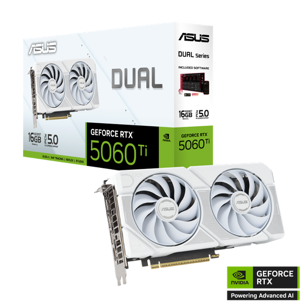 VGA ASUS Dual GeForce RTX™ 5060 Ti 16GB GDDR7 White Edition