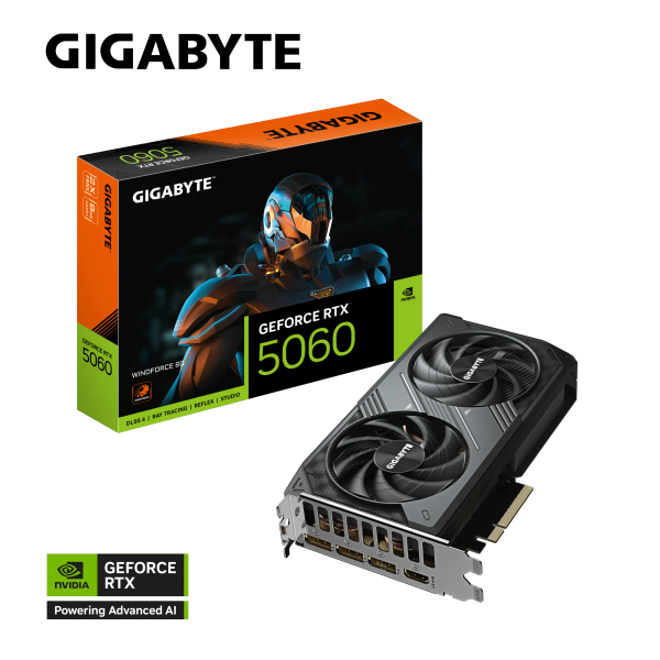 VGA GIGABYTE GeForce RTX™ 5060 WINDFORCE 8G