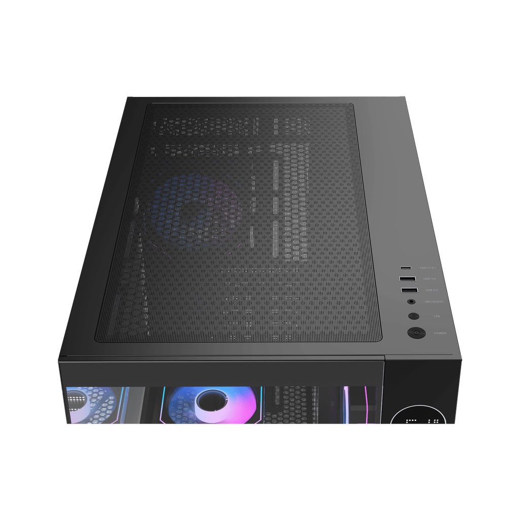 Case Ocypus Iota C70 ARGB (ATX, sẵn 6 Fan ARGB, LCD hiển thị nhiệt độ)