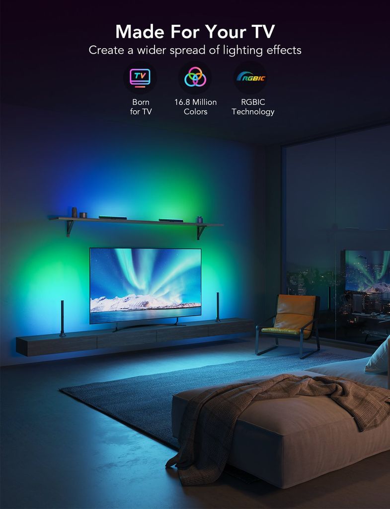 Đèn Govee RGBIC TV Light Bars for 45-70 inch TVs - H6046