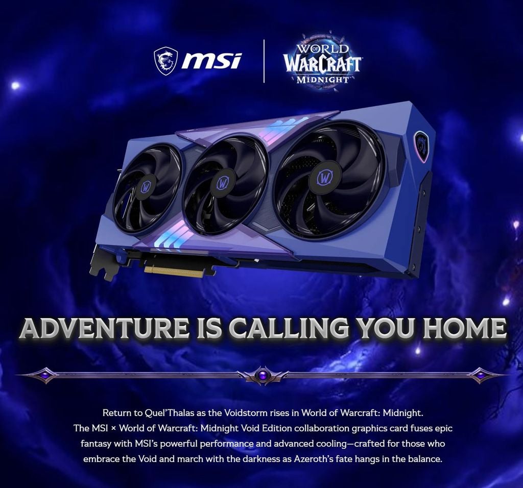 VGA MSI GeForce RTX 5070 12G World of Warcraft MIDNIGHT VOID EDITION OC